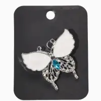 Брошь "Бабочка", цвет бело-голубая в серебре Брошь "Бабочка", цвет бело-голубая в серебре