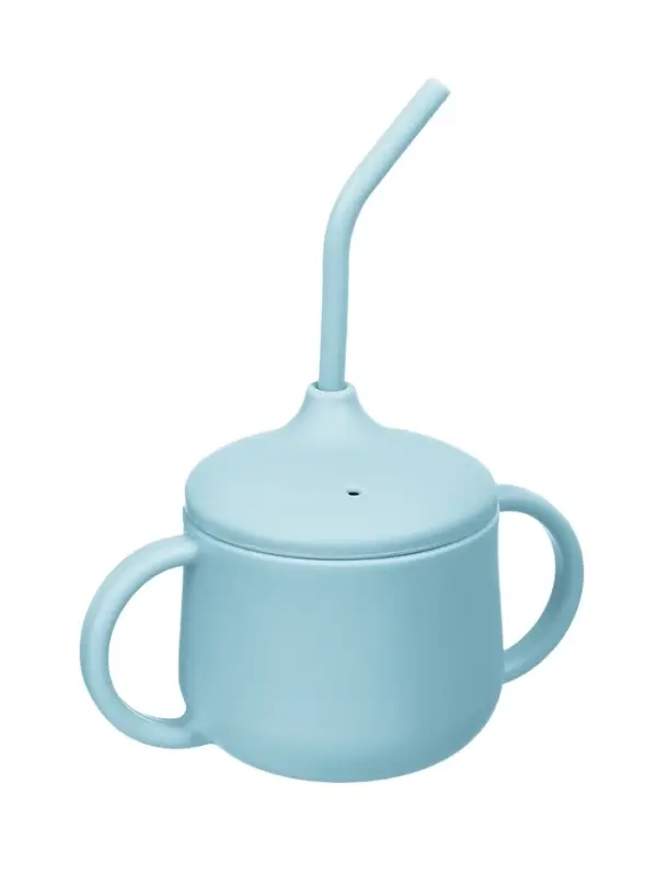 Посуда детская силиконовая, 7 предметов, голубой, Крошка Я