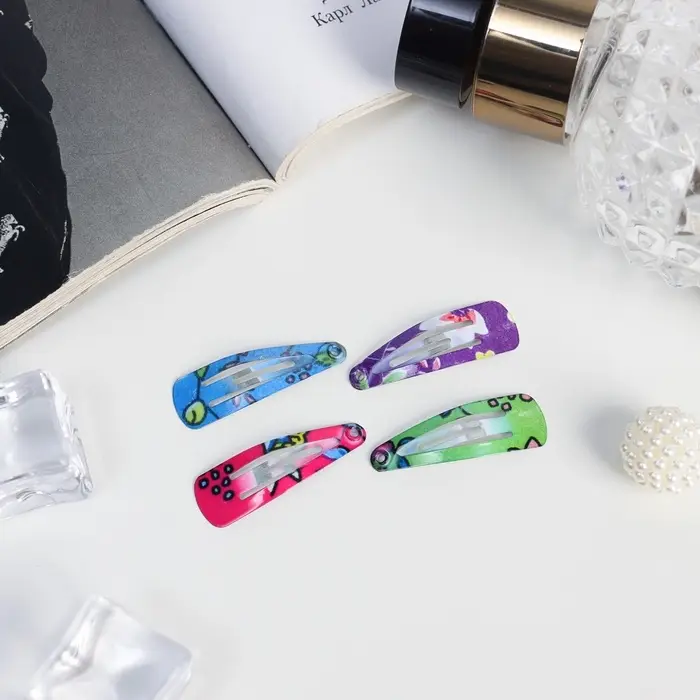 Невидимка для волос «Камилла», набор 12 шт., лето колор, 3 см, МИКС