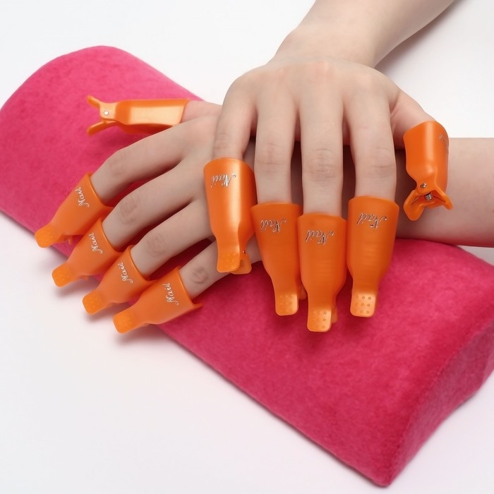 Зажимы для снятия гель-лака, 10 шт, цвет МИКС Зажимы для снятия гель-лака, 10 шт, цвет МИКС