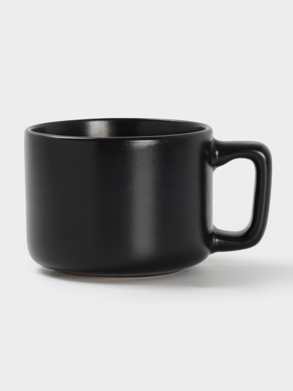 Набор чайный на 1 персону Доляна "Гранит" блюдце 15,5х см, кружка 12х9х7,5 см, черный мат