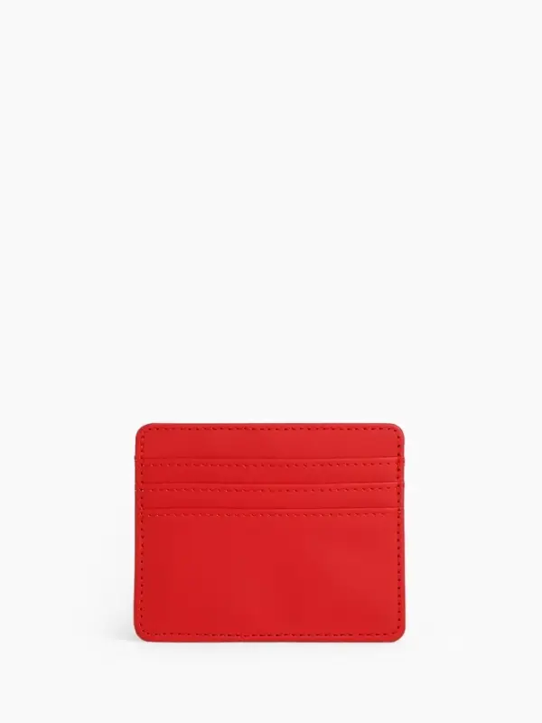 Картхолдер, на 3 карты, отделение для купюр, красный