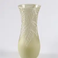 Ваза «Кармен» листопад, волна, h=26 см, стекло, бледно-зелёная Ваза «Кармен» листопад, волна, h=26 см, стекло, бледно-зелёная