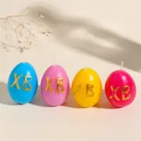 Свеча пасхальная "Яйцо ХВ" 45х45х62 мм МИКС