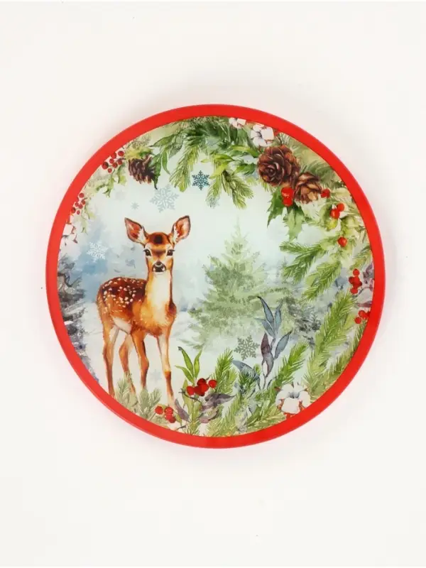 Тарелка новогодняя плоская &laquo;Лесная сказка&raquo;, d=20 см