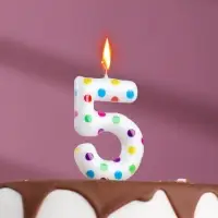 Свеча в торт на день рождения «Цифра 5», 5.5 см