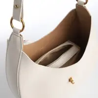 Сумка женская багет TEXTURA на молнии, 27&times;9&times;23 см, молочная