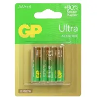 Батарейка алкалиновая GP Ultra, AAA, LR03-4BL, 1.5 В, блистер, 4 шт.