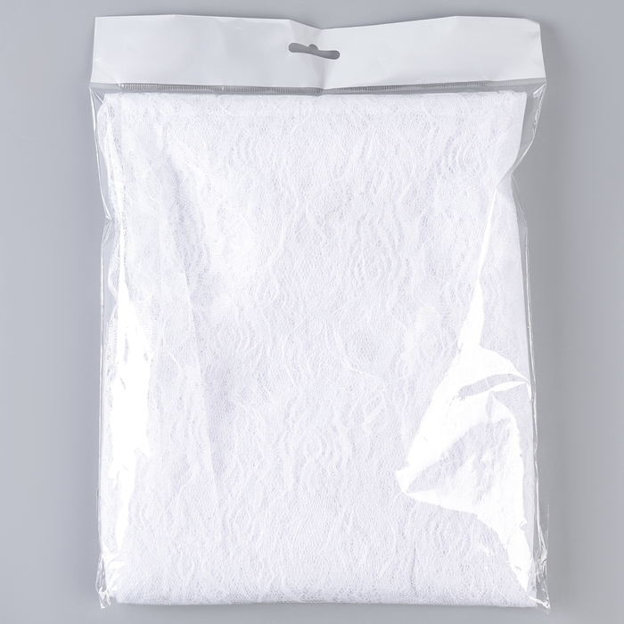 Лоскут гипюра, розочки, белый, 150 × 160 см