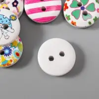 Пуговицы декоративные дерево "Цветные" вес 8 гр