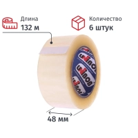 Клейкая лента одностор. упаковоч. UNIBOB 48х132 прозрач. 40мкр 6 шт/уп