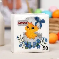 Салфетки бумажные пасхальные «Цыплёнок», 1 слой, 24×24 см, 50 шт.