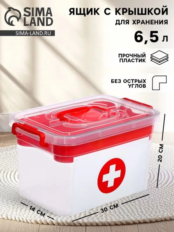 Контейнер для хранения &laquo;Аптечка&raquo;, с вкладышем, 6.5 л