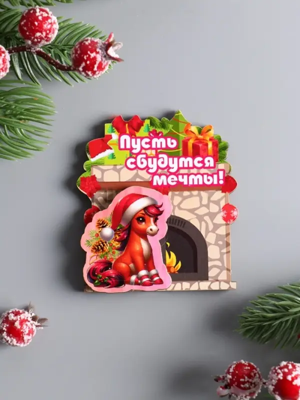 Набор магнитов новогодних 3D «Новый год 2026 - 2», 5 шт., размер магнита 7 см