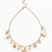 Колье "Летний вайб" ракушка, цвет белый в золоте