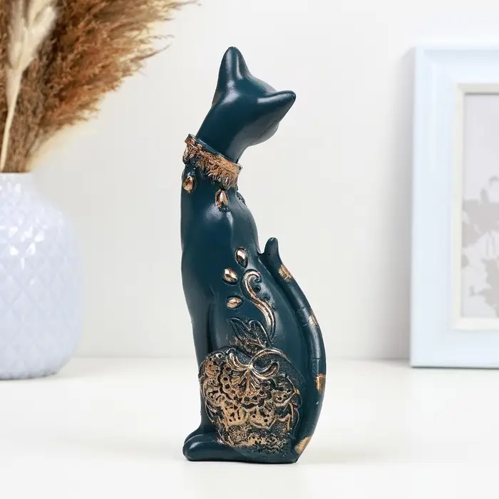 Фигурка полистоун &laquo;Кошка&raquo;, синяя, 20&times;8 см