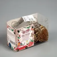 Гирлянда &laquo;Нить&raquo; 2.5 м с насадками &laquo;Листочек&raquo;, IP20, прозрачная нить, 10 LED, от батареек АА&times;2, свечение тёплое белое