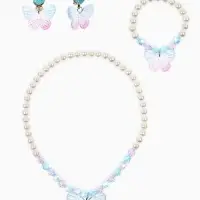Набор детский &laquo;Выбражулька&raquo; 4 предмета: бусы, браслет d=6 см, клипсы, кольцо, бабочка