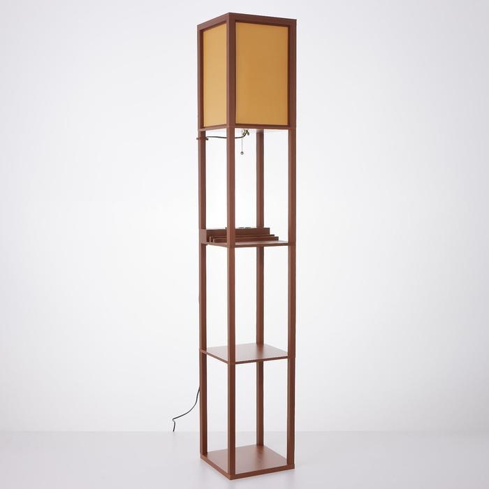 Торшер "Практик" Е27 40Вт 2хUSB коричневый 26х26х159 см