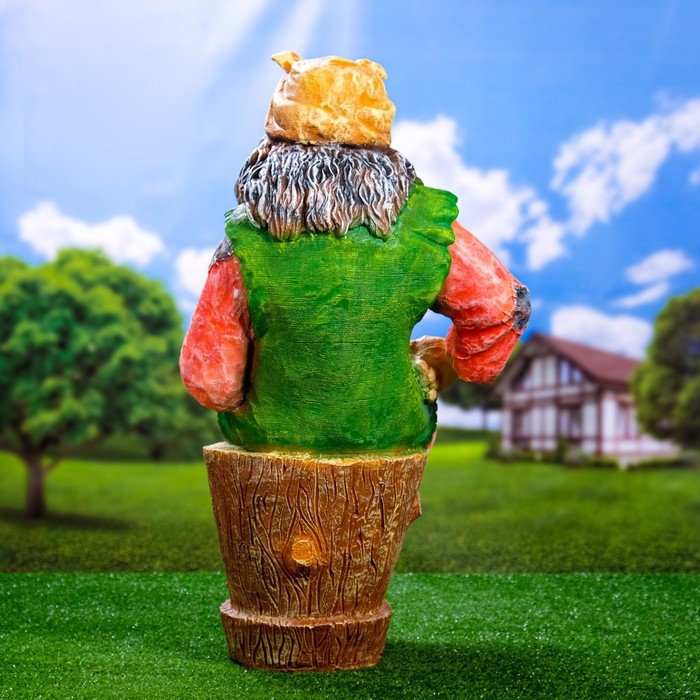 Садовая фигура  Садовая фигура "Баба Яга на ступе с кошкой" 74х40х36 см МИКС