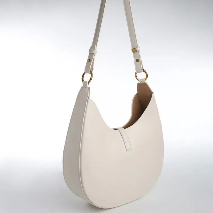 Сумка женская багет TEXTURA на молнии, 27&times;9&times;23 см, молочная