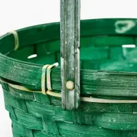 Корзина плетеная 26 х 12 х _ см, ручка складная h=21 см зеленый (к9439830)