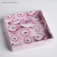Коробка для печенья, кондитерская упаковка с PVC крышкой, My best wishes, 15 х 15 х 3 см