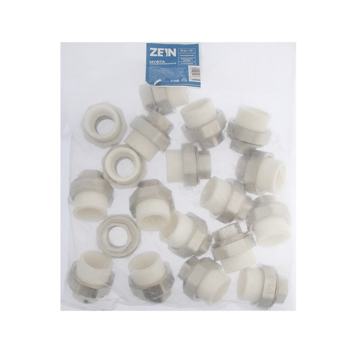 Муфта комбинированная ZEIN, полипропиленовая, американка, внутренняя резьба, d=25 мм х 1/2 Муфта комбинированная ZEIN, полипропиленовая, американка, внутренняя резьба, d=25 мм х 1/2"