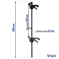 Струбцина быстрозажимная ТУНДРА, F-образная, 900 х 60 х 1080 мм