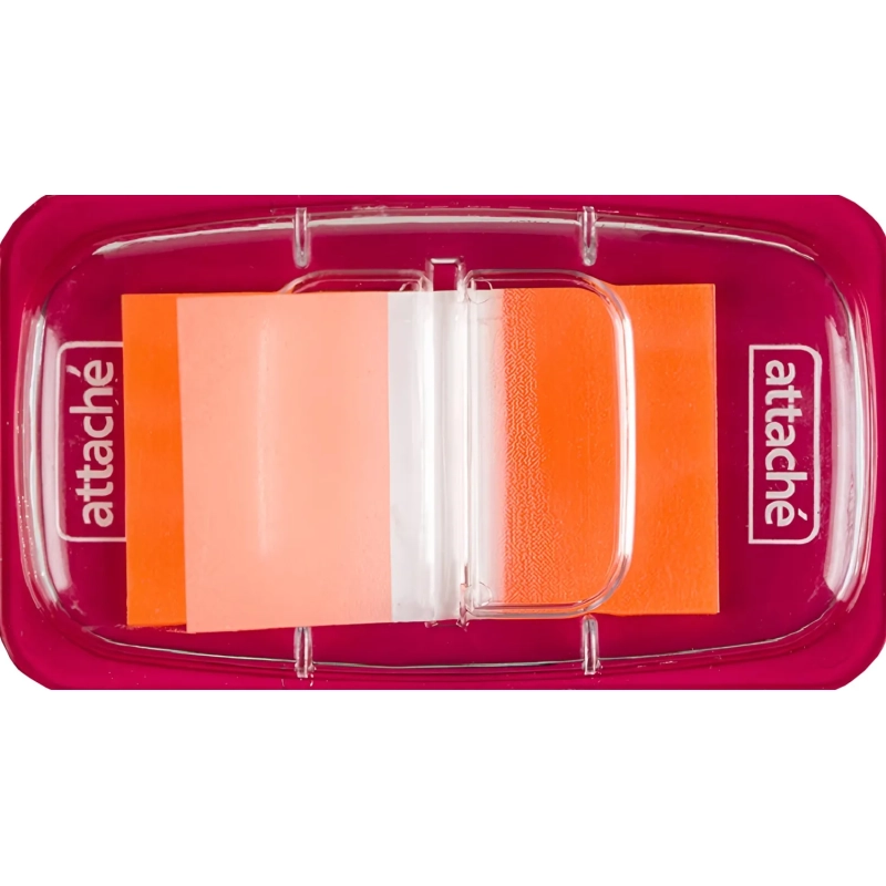 Клейкие закладки пласт. 1цв.по 25л. 25ммх45 оранж Attache