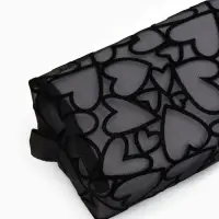 Косметичка дор Сердца 17,5*9*11, отд на молнии, черный Косметичка дор Сердца 17,5*9*11, отд на молнии, черный