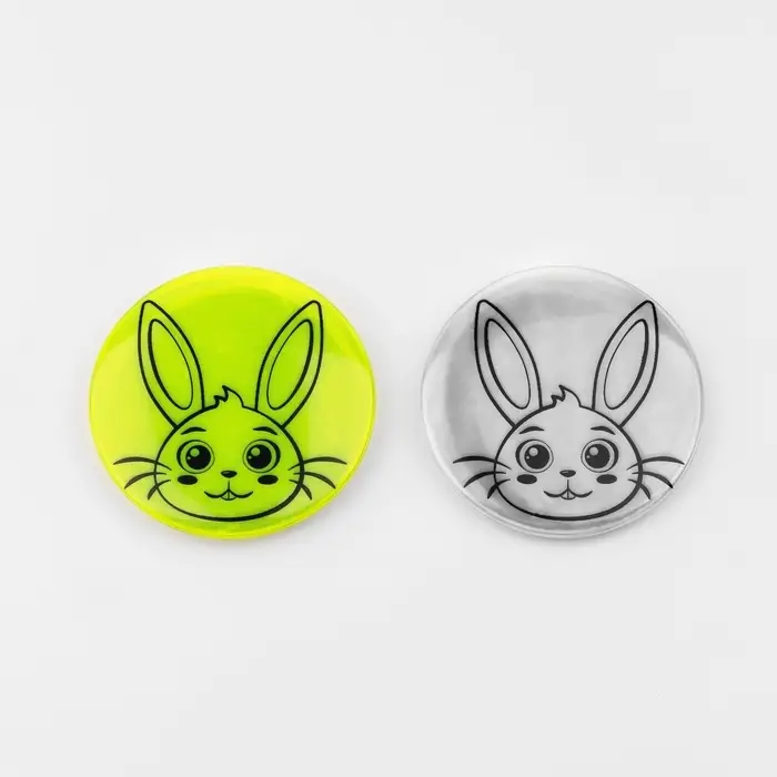 Светоотражающий значок «Зайка», d=5.8 см, МИКС Светоотражающий значок «Зайка», d=5.8 см, МИКС