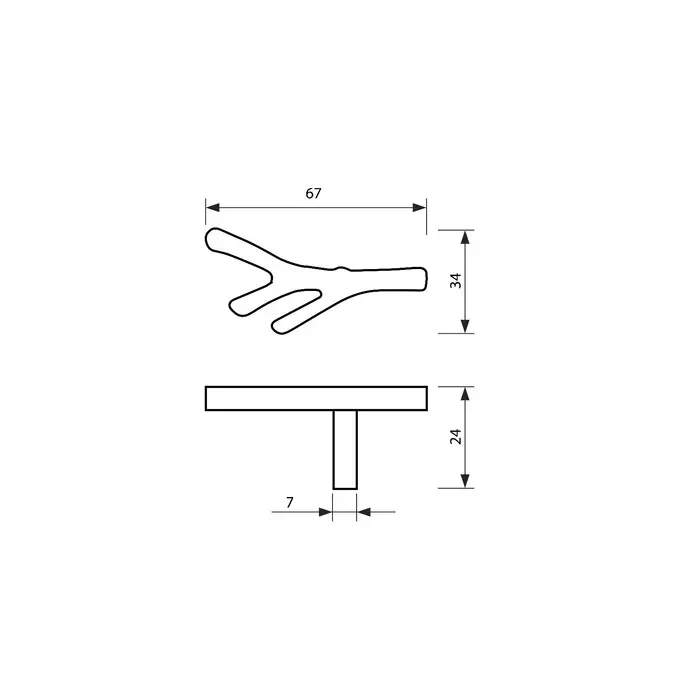 Ручка-кнопка CAPPIO &laquo;Ветка&raquo;, цвет старинное серебро