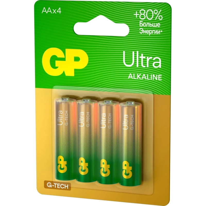 Батарейка GP Ultra AA/LR6/15AU 15AU-2CR4/15AUA21-2CRSBC4 алкалин. бл/4