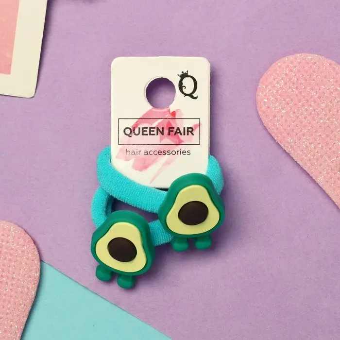 Резинки для волос «Крошка», набор 2 шт., авокадо с ножками, 3 см, зелёные Резинки для волос «Крошка», набор 2 шт., авокадо с ножками, 3 см, зелёные