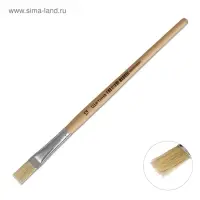 Кисть для рисования, щетина, № 12, плоская, деревянная ручка, международный размер