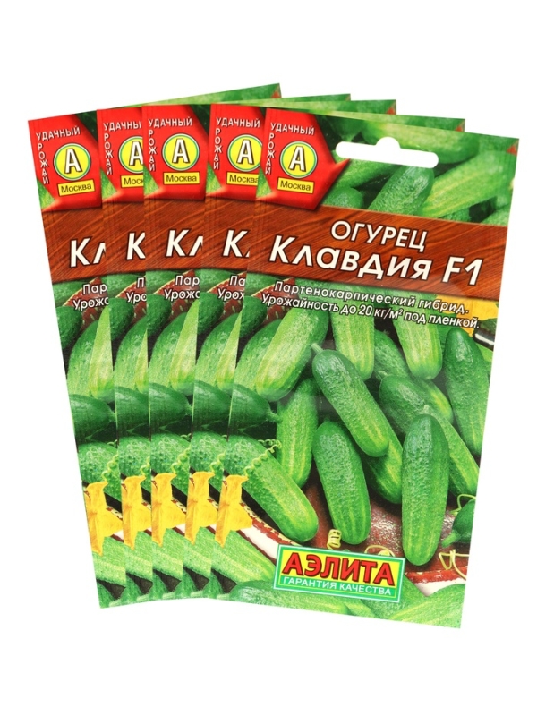 Семена Огурец Семена Огурец "Клавдия F1", раннеспелый, партенокарпическии,набор 5 шт