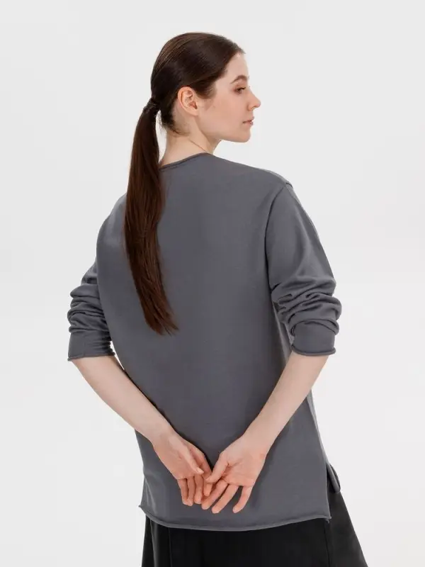 Лонгслив унисекс Siluetti Fuori, серый, размер S/M Лонгслив унисекс Siluetti Fuori, серый, размер S/M