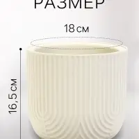 Кашпо для цветов &laquo;Рамона&raquo;, 1.9 л, d=18 см, h=16.5 см, со вставкой, пластиковое, белое