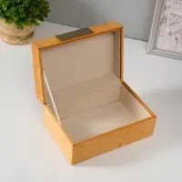 Шкатулка для украшений &laquo;Блок&raquo;, текстиль, горчичная, 12.2&times;18&times;8.2 см