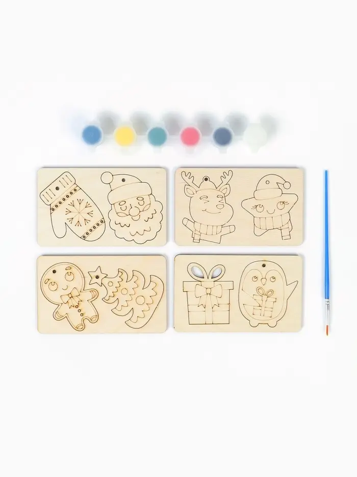 Набор для творчества "Ёлочные игрушки" под роспись (8 фигурок) Набор для творчества "Ёлочные игрушки" под роспись (8 фигурок)