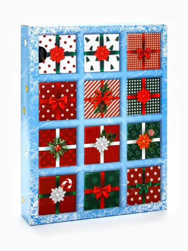 Адвент календарь новогодний с мёдом &laquo;2026&raquo;, облепиха, кедровые орешки, малина, цитрус, клубника