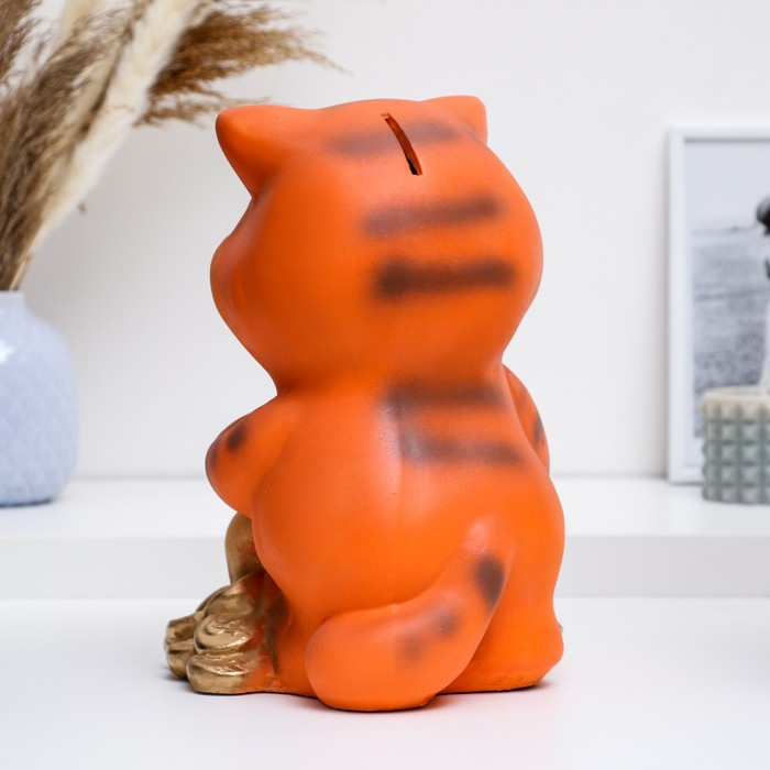 Копилка Копилка "Кот с метлой" рыжий, 24х20х28см