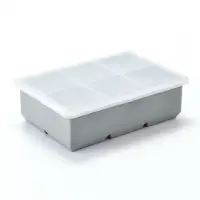 Форма для льда с крышкой &laquo;Заготовка&raquo;, 6 ячеек, 16.5&times;11.5&times;5.5 см, силикон, серая