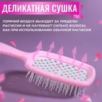 Расчёска массажная, широкая, вентилируемая, 8,5 × 20,5 см, PVC коробка, цвет розовый/белый