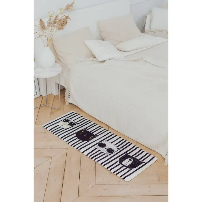 Коврик для ванной и туалета Доляна &laquo;Коты&raquo;, 45&times;120 см