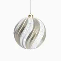 Ёлочные игрушки &laquo;Праздничное ассорти&raquo;, шары новогодние, d=15 см, набор 3 шт., бело-золотой