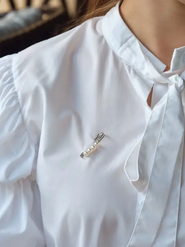 Булавка шар №4 &laquo;Жемчужная&raquo;, 4 см, белая в серебре