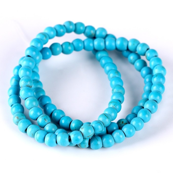 Бусины из натурального камня «Бирюза» набор 90 шт., размер 1 шт. — 4 мм Бусины из натурального камня «Бирюза» набор 90 шт., размер 1 шт. — 4 мм