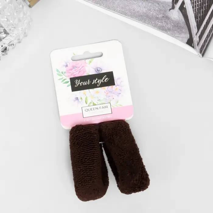 Резинка для волос "Махрушка спорт" (набор 2 шт) элит классик широкая, 4 см, микс